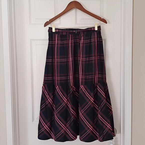 Free Assembly Plaid Midi Skirt 4 High Waist NWT Rare Find - Picture 6 of 7